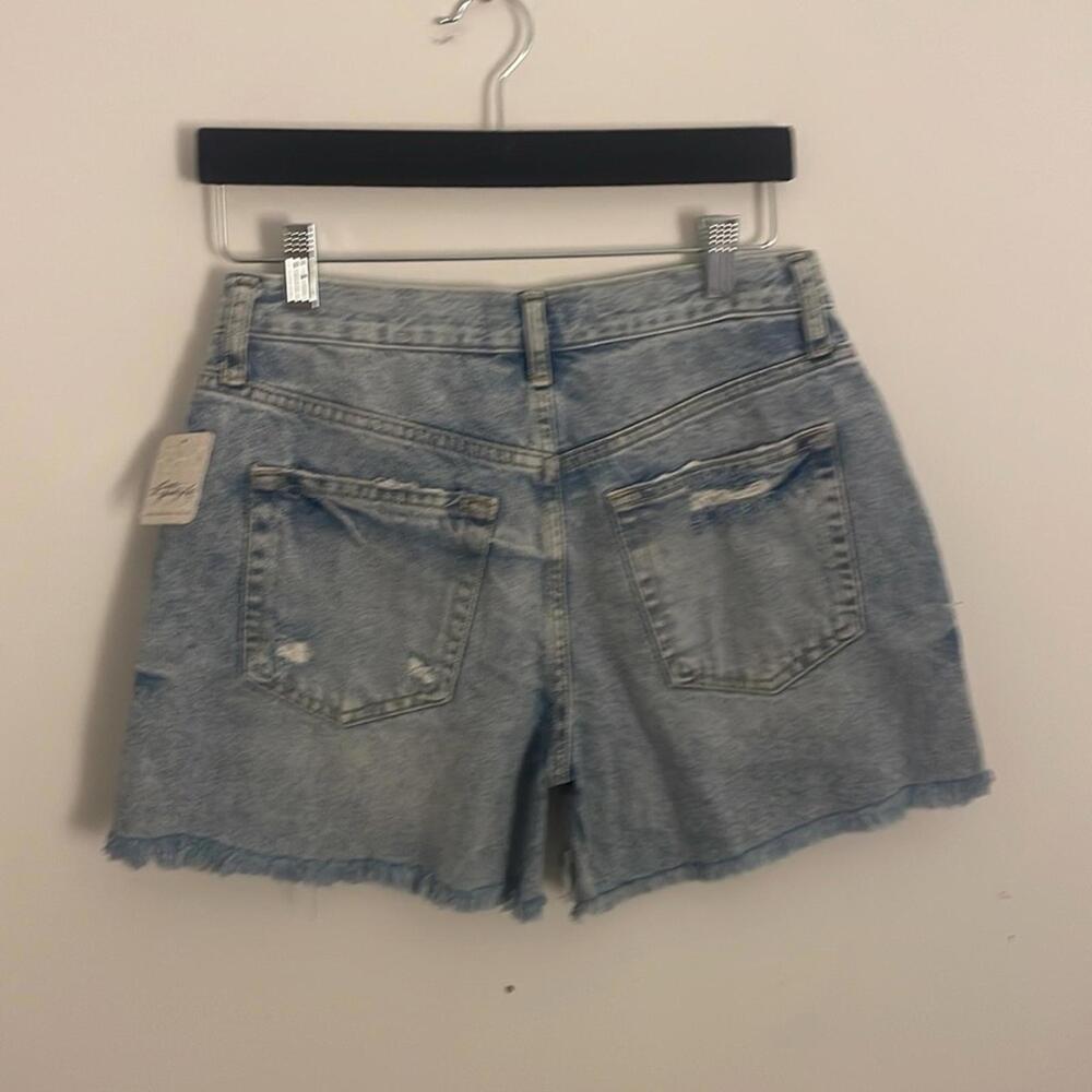 Free People Maggie Mid Rise Distressed Denim Shorts - Picture 7 of 9